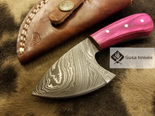 Load image into Gallery viewer, Skinner Damascus steel handmade /fixed blade with Micarta sheet 5.5 inch scale - SUSA KNIVES
