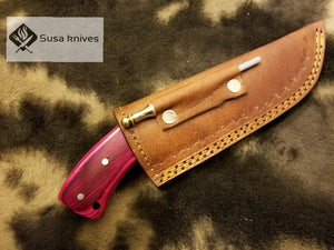 Damascus Bushcraft Knife with Exotic wood "8" - SUSA KNIVES