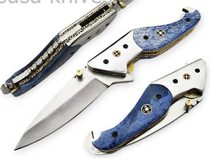 Amazing Hand Made D2 Steel Hunting Pocket Knife/Folding Knife With Liner Lock/Christmas Gift/Anniversary Gift - SUSA KNIVES