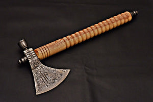 Handmade Damascus Steel Tomahawk / SK Axe with Oil Wood Handle - SUSA KNIVES