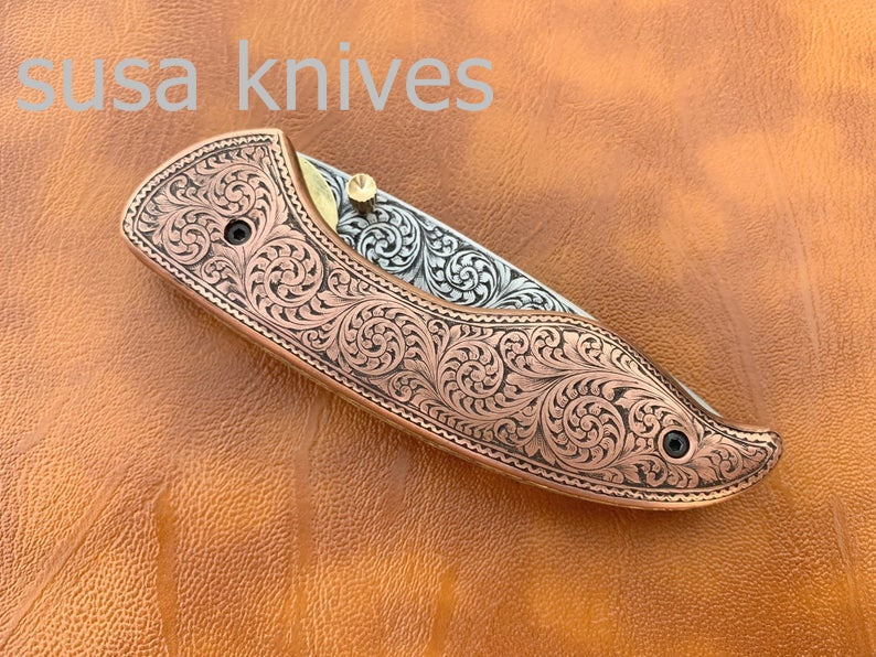Great Gift Newly Design Hand Made D2 Steel Hunting Engrave Pocket Knife/Folding knife With Liner Lock/Christmas Gift/Gift for her - SUSA KNIVES
