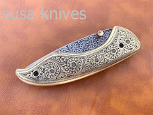 Load image into Gallery viewer, Beautiful Newly Design Hand Made D2 Steel Hunting Engrave Pocket Knife/Folding knife With Liner Lock/valentine Gift/Gift for him - SUSA KNIVES

