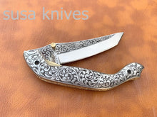 Load image into Gallery viewer, Newly Design Hand Made D2 Steel Hunting Engrave Pocket Knife/Folding knife With Liner Lock/valentine Gift/Gift for her - SUSA KNIVES
