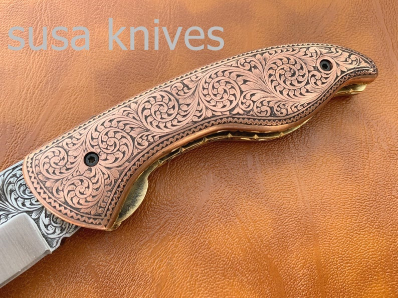 Great Gift Newly Design Hand Made D2 Steel Hunting Engrave Pocket Knife/Folding knife With Liner Lock/Christmas Gift/Gift for her - SUSA KNIVES