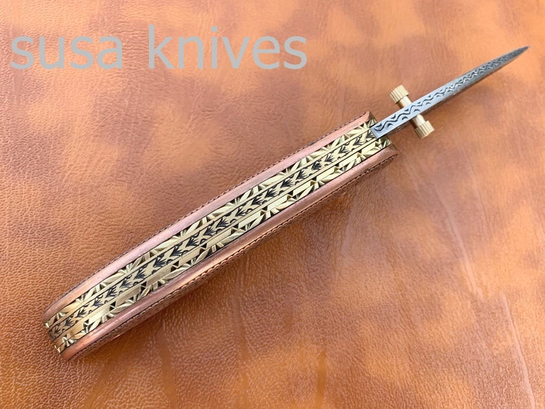 Great Gift Newly Design Hand Made D2 Steel Hunting Engrave Pocket Knife/Folding knife With Liner Lock/Christmas Gift/Gift for her - SUSA KNIVES
