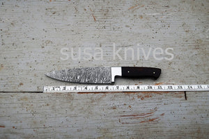 Chef Knife; Twist Pattern Damascus steel, Natural Rosewood handle - SUSA KNIVES