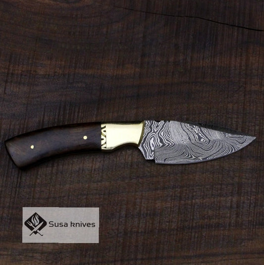 Handmade Bushcraft Damascus Knife - Hunting, Camping, Fixed Blade, Collectors Knife. Christmas, Anniversary Gift, Unique Knife, EDC, Hiking - SUSA KNIVES