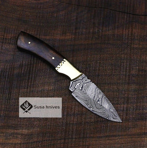 Handmade Bushcraft Damascus Knife - Hunting, Camping, Fixed Blade, Collectors Knife. Christmas, Anniversary Gift, Unique Knife, EDC, Hiking - SUSA KNIVES