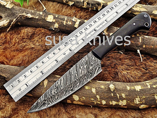 A Beautiful Custom Made Damascus Skinner Knife/Black Friday Gift/ Thanksgiving Gift/Christmas Gift - SUSA KNIVES