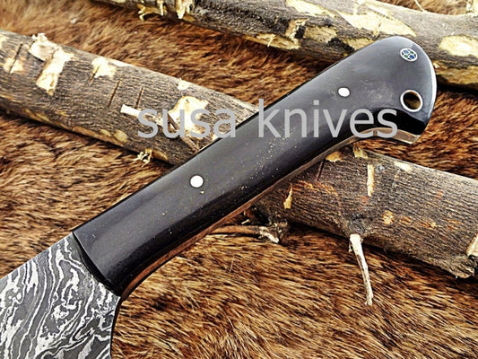 A Beautiful Custom Made Damascus Skinner Knife/Black Friday Gift/ Thanksgiving Gift/Christmas Gift - SUSA KNIVES