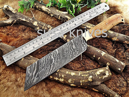 Handmade Damascus Steel Chef Knife Boxing day sale,Wedding gift, Gift for her,Anniversary gift,Personalized gift, Cutlery, Kitchen & Dining, - SUSA KNIVES