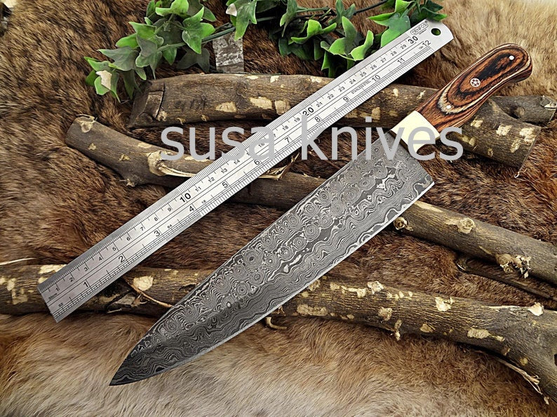 Handmade Damascus Steel Chef Knife Boxing day Sale,Wedding gift, Anniversary gift, Personalized gift, Housewarming gift, Bridesmaid gift - SUSA KNIVES