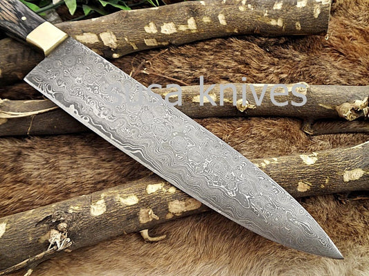 Handmade Damascus Steel Chef Knife Boxing day Sale, Gift, Bridesmaid gift, Birthday gift, Gift for Mother, Cutlery, Kitchen & Dining, - SUSA KNIVES
