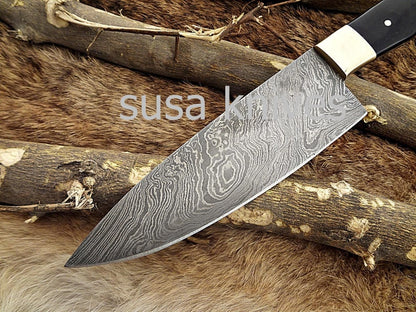 Handmade Damascus Steel Chef Knife Boxing day sale, Heartwarming gift, Wedding gift, Gift for her, Anniversary gift, Personalized gift - SUSA KNIVES