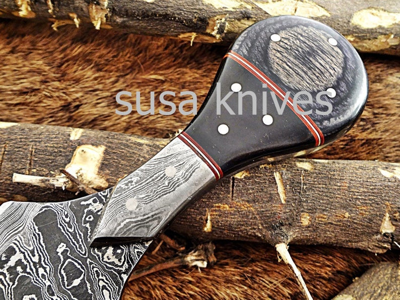 A Beautiful Custom Made Damascus Skinner Knife/Halloween Gift/Black Friday Gift/ Thanksgiving Gift/Christmas Gift - SUSA KNIVES
