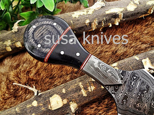 A Beautiful Custom Made Damascus Skinner Knife/Halloween Gift/Black Friday Gift/ Thanksgiving Gift/Christmas Gift - SUSA KNIVES