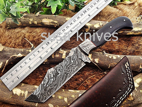 A Beautiful Custom Made Damascus Skinner Knife/Black Friday Gift/ Thanksgiving Gift/Christmas Gift - SUSA KNIVES