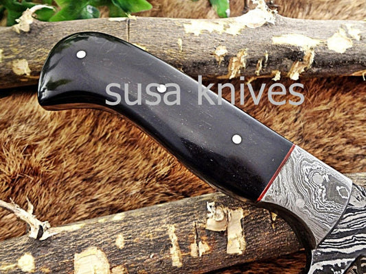 A Beautiful Custom Made Damascus Skinner Knife/Black Friday Gift/ Thanksgiving Gift/Christmas Gift - SUSA KNIVES