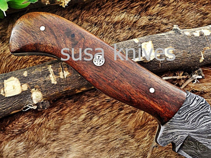 A Beautiful Custom Made Damascus Skinner Knife/Black Friday Gift/ Thanksgiving Gift/Christmas Gift - SUSA KNIVES