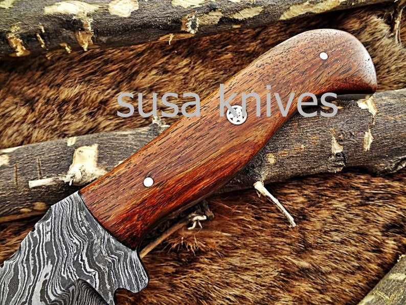 A Beautiful Custom Made Damascus Skinner Knife/Black Friday Gift/ Thanksgiving Gift/Christmas Gift - SUSA KNIVES