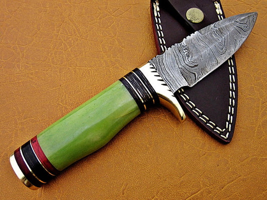 Custom Handmade Damascus Steel Fixed Blade Hunting Knife - SUSA KNIVES