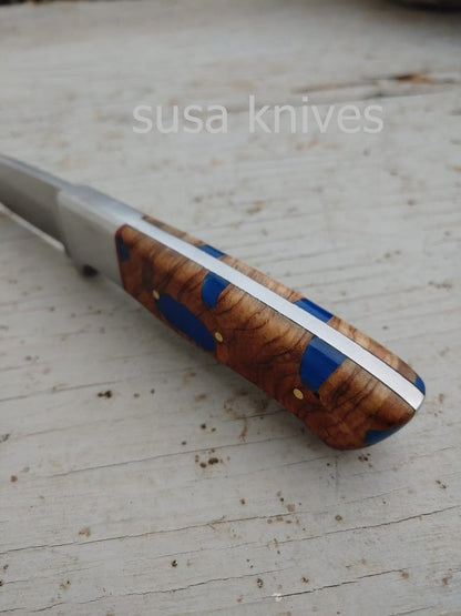 Custom Handmade Damascus Steel Skinner Knive - SUSA KNIVES