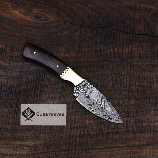 Handmade Bushcraft Damascus Knife - Hunting, Camping, Fixed Blade, Collectors Knife. Christmas, Anniversary Gift, Unique Knife, EDC, Hiking - SUSA KNIVES