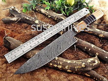 Load image into Gallery viewer, Handmade Damascus Steel Chef Knife Boxing day Sale, Heartwarming gift, Wedding gift, Gift for her, Anniversary gift, Personalized gift - SUSA KNIVES
