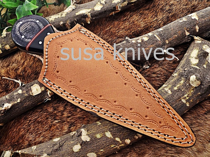 A Beautiful Custom Made Damascus Skinner Knife/Halloween Gift/Black Friday Gift/ Thanksgiving Gift/Christmas Gift - SUSA KNIVES