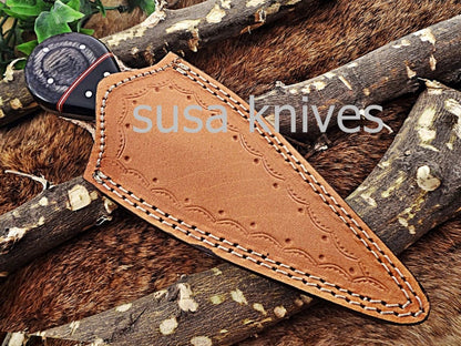 A Beautiful Custom Made Damascus Skinner Knife/Halloween Gift/Black Friday Gift/ Thanksgiving Gift/Christmas Gift - SUSA KNIVES