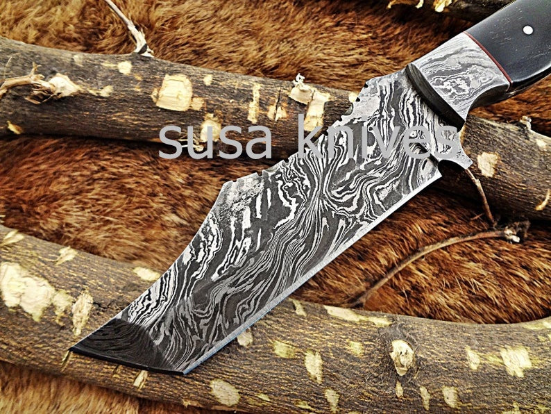 A Beautiful Custom Made Damascus Skinner Knife/Black Friday Gift/ Thanksgiving Gift/Christmas Gift - SUSA KNIVES