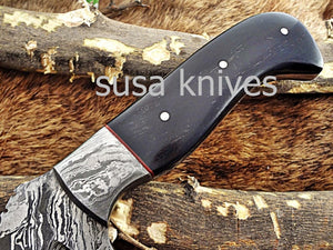 A Beautiful Custom Made Damascus Skinner Knife/Black Friday Gift/ Thanksgiving Gift/Christmas Gift - SUSA KNIVES