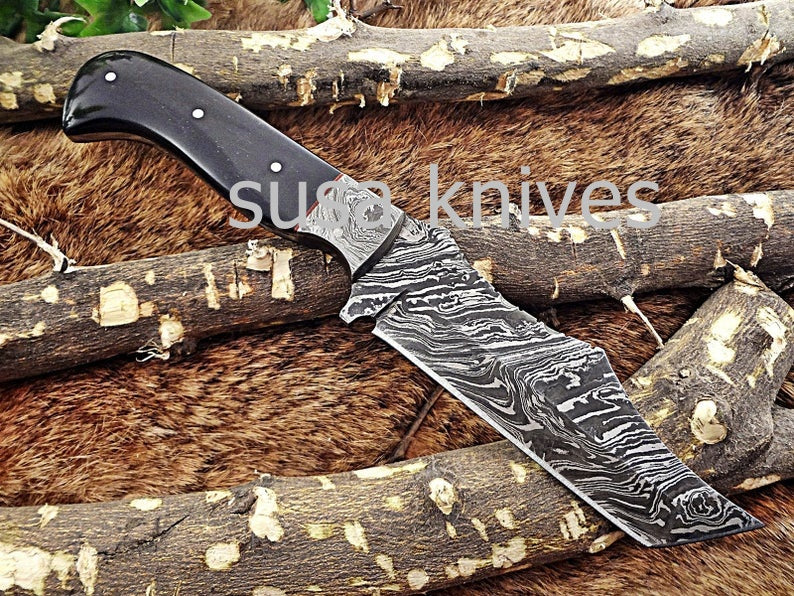 A Beautiful Custom Made Damascus Skinner Knife/Black Friday Gift/ Thanksgiving Gift/Christmas Gift - SUSA KNIVES