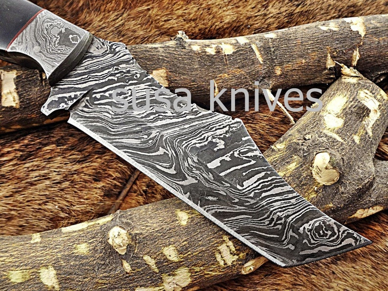 A Beautiful Custom Made Damascus Skinner Knife/Black Friday Gift/ Thanksgiving Gift/Christmas Gift - SUSA KNIVES