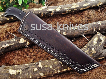 A Beautiful Custom Made Damascus Skinner Knife/Black Friday Gift/ Thanksgiving Gift/Christmas Gift - SUSA KNIVES