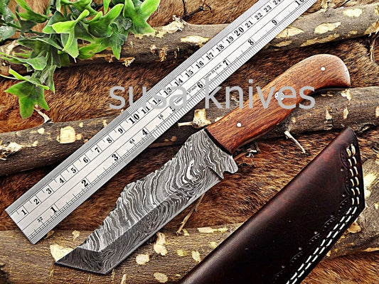 A Beautiful Custom Made Damascus Skinner Knife/Black Friday Gift/ Thanksgiving Gift/Christmas Gift - SUSA KNIVES