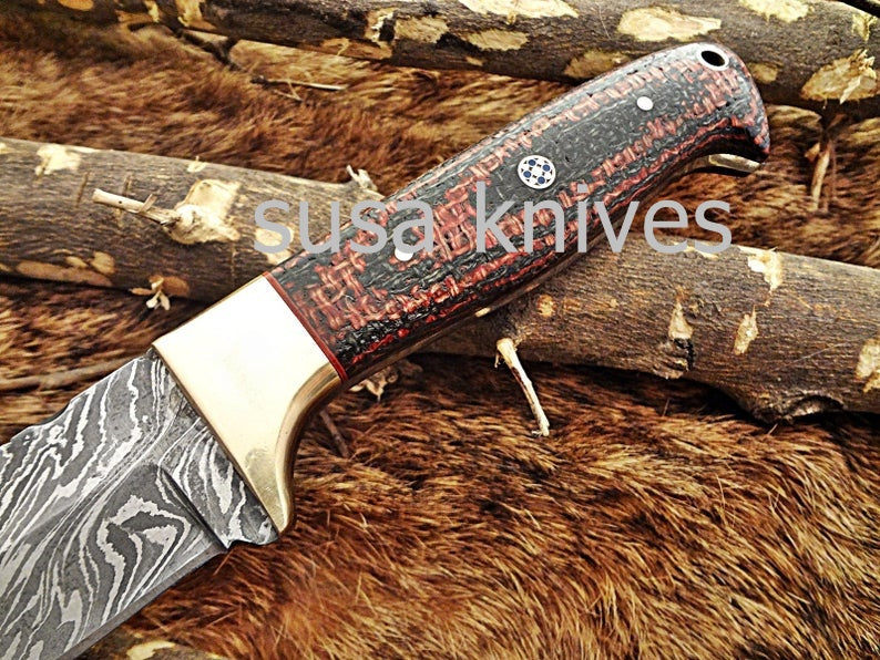A Beautiful Custom Made Damascus Skinner Knife/Black Friday Gift/ Thanksgiving Gift/Christmas Gift *** - SUSA KNIVES