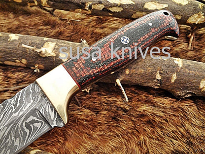 A Beautiful Custom Made Damascus Skinner Knife/Black Friday Gift/ Thanksgiving Gift/Christmas Gift *** - SUSA KNIVES