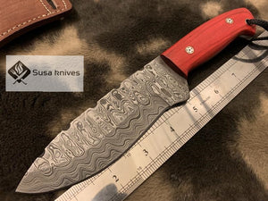 Damascus steel Best Horizontal Carry Fixed Blade Knives - SUSA KNIVES