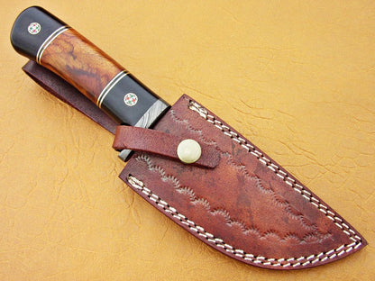 Custom Handmade Damascus Steel Fixed Blade Hunting Knife - SUSA KNIVES