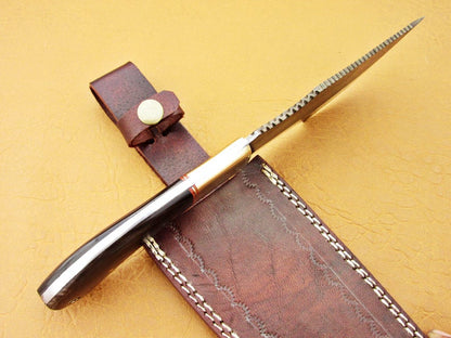 Custom Handmade Damascus Steel Fixed Blade Hunting Tracker Knife - SUSA KNIVES