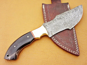 Custom Handmade Damascus Steel Fixed Blade Hunting Tracker Knife - SUSA KNIVES