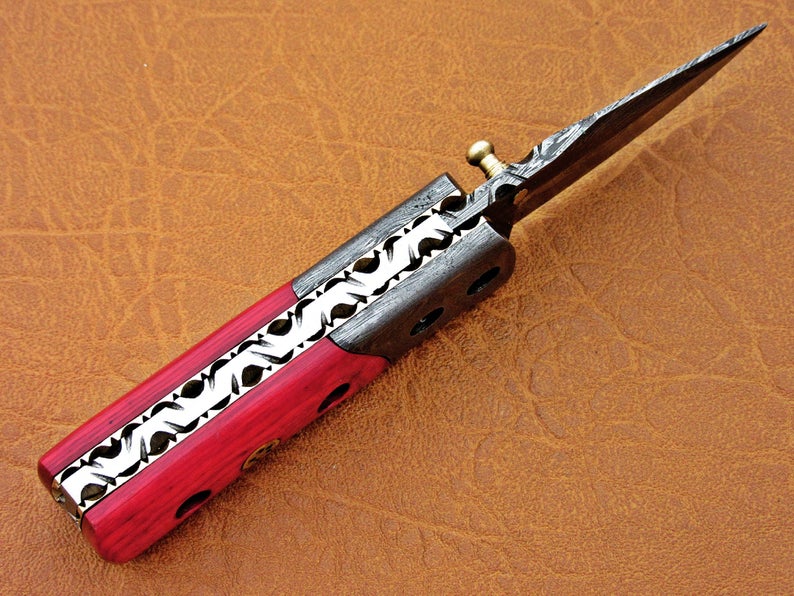 Custom Handmade Damascus Steel Folding Pocket Knife - SUSA KNIVES