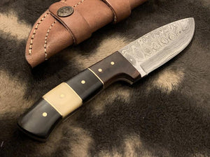 Custom Handmade Damascus Bush Craft Knife Combination Of Bone, Horn& Walnut Wood - SUSA KNIVES