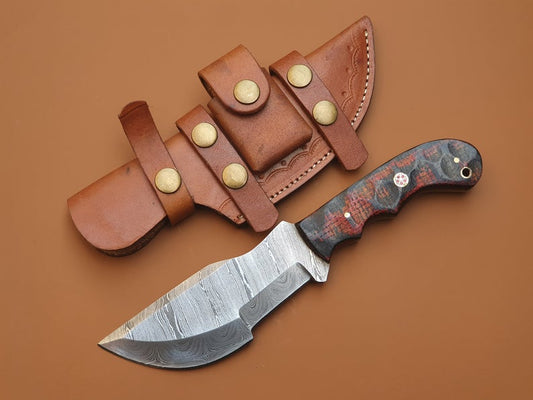 Custom Handmade Damascus Steel Tracker Hunting Knife - SUSA KNIVES