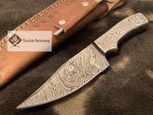 Load image into Gallery viewer, Limited Addition Damascus Steel Blade- custom handmade carved scale - SUSA KNIVES
