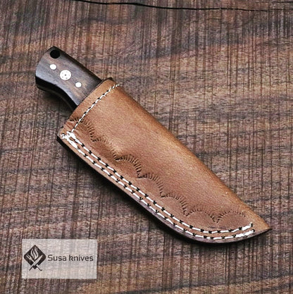 Small Damascus Knife - Skinning / Bushcraft / hiking / camping / hunting / Groomsmen Best Man / Anniversary Gift for Men / Unique Knive Small Damascus  Knife - Skinning / Bushcraft / hiking / camping / hunting / Groomsmen Best Man / Unique Knives - SUSA KNIVES