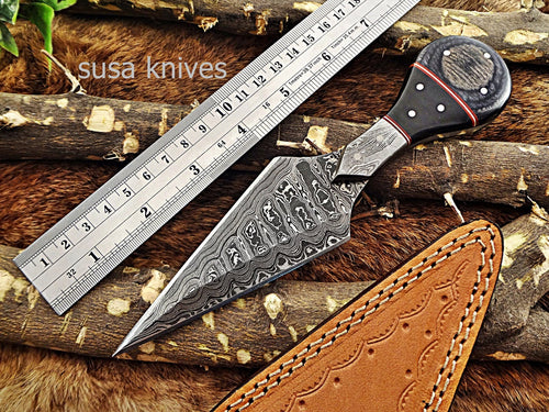 A Beautiful Custom Made Damascus Skinner Knife/Halloween Gift/Black Friday Gift/ Thanksgiving Gift/Christmas Gift - SUSA KNIVES