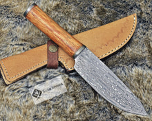 Load image into Gallery viewer, DAMASCUS STEEL PRO CHEF KNIFE, 10.5&quot;, DAMASCUS STEEL BLADE, EXOTIC RED MERANTI WOOD HANDLE, CUSTOM FULL TANG FIXED BLADE CHEF&#39;S KNIFE - SUSA KNIVES
