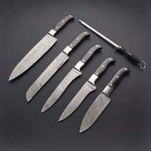 Load image into Gallery viewer, DAMASCUS CHEF/KITCHEN KNIFE 6 PCS - SUSA KNIVES
